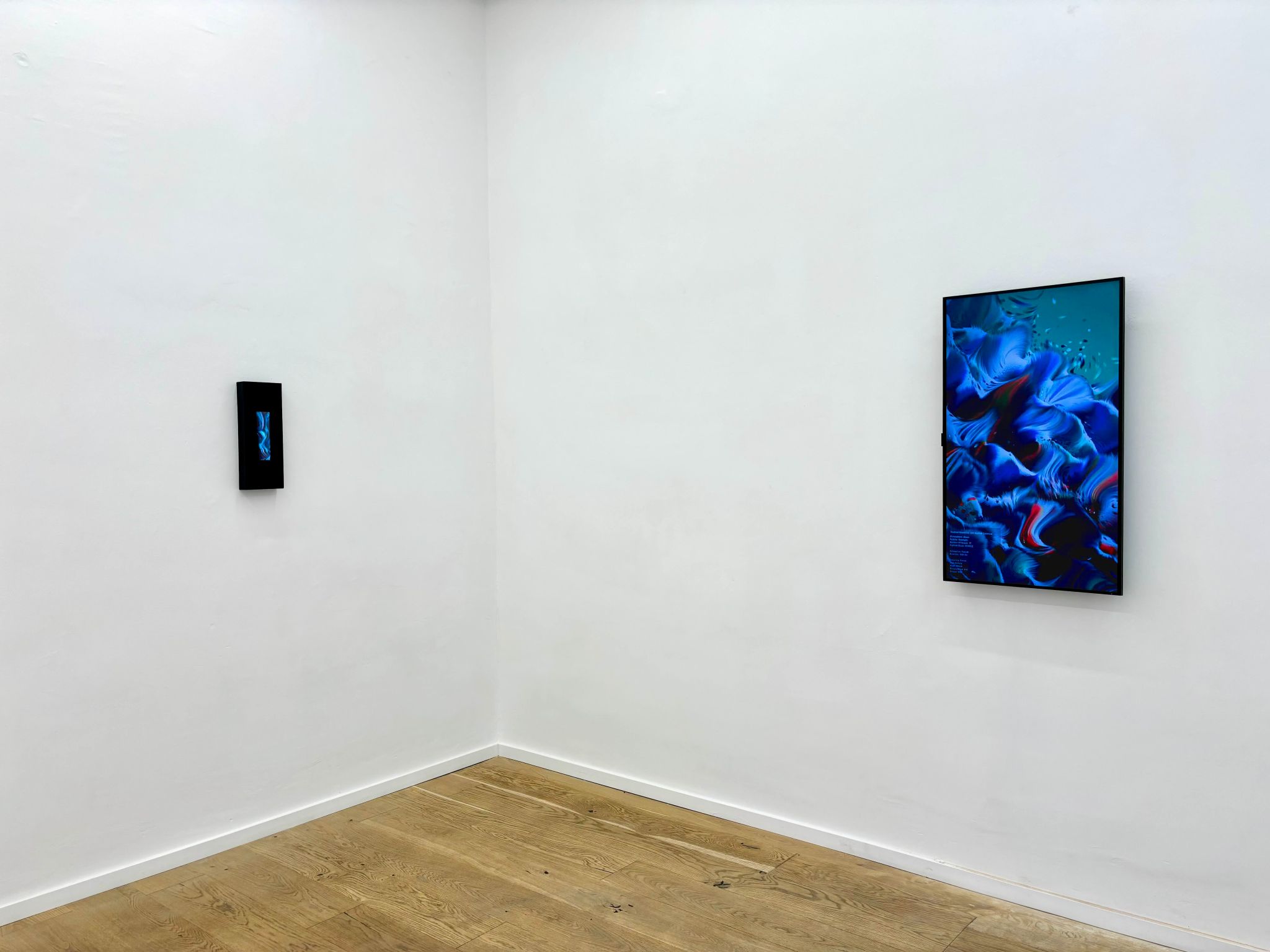 Eternal Tides installation view with paired display works at Galerie Met