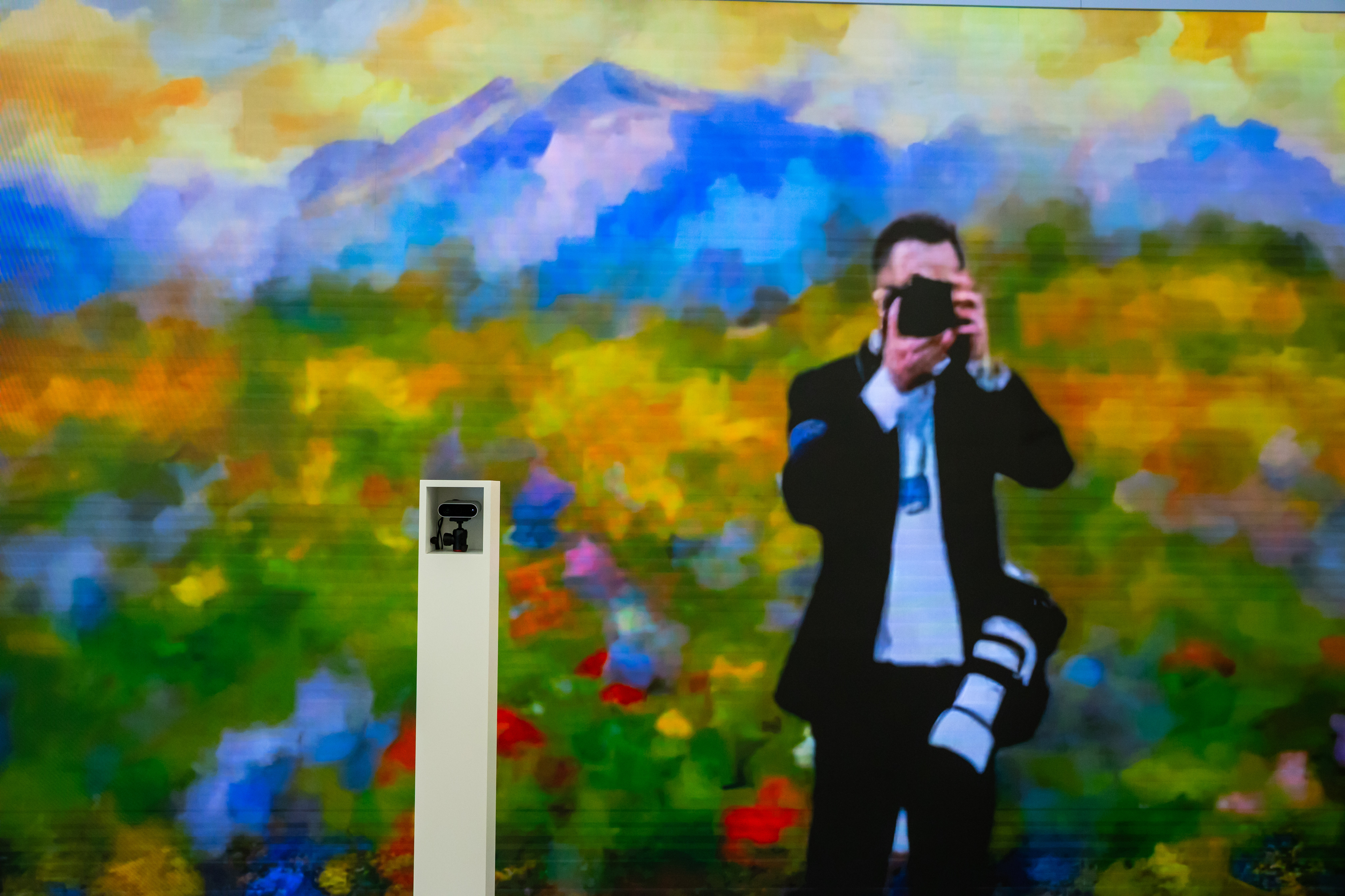 Human Atmospheres public installation with visitors at the World Economic Forum