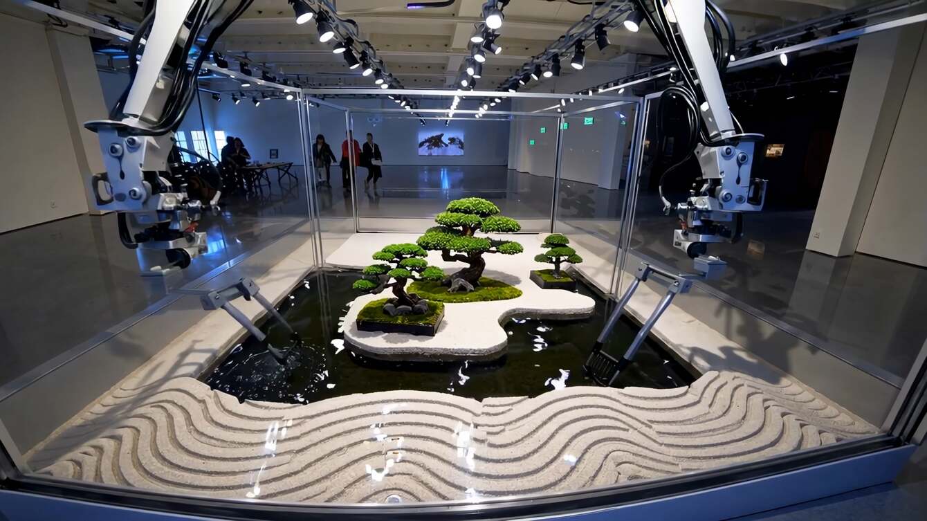 Zen Garden, AI moving-image installation by Ronen Tanchum